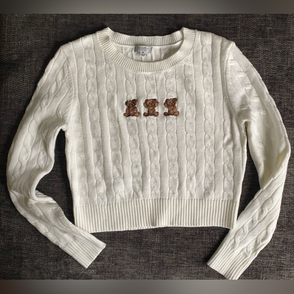 Orange Kiss teddy bear sweater